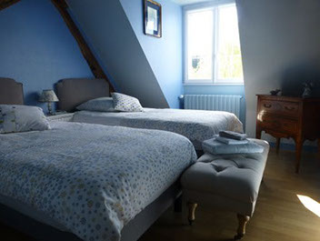 chambre bleuet, chambre d'hôtes hébergement blois, maison du Closier loir et cher